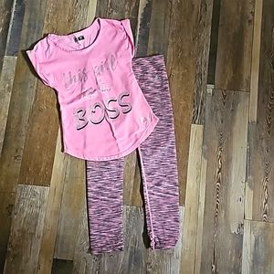 RBX Matching Set Leggings Short Sleeve Top Girls Size Small